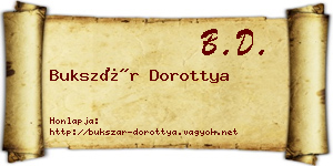 Bukszár Dorottya névjegykártya