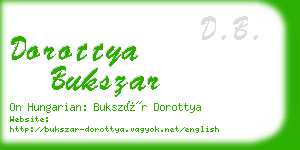 dorottya bukszar business card